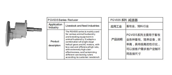 艾思捷定制款PGV035系列减速机--应用在畜牧业、饲料行业.jpg