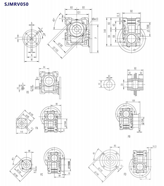 SJMRV050型號蝸輪蝸桿減速機產(chǎn)品安裝尺寸.jpg